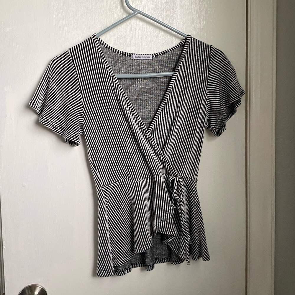 Black and White Blouse